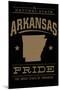 Arkansas State Pride - Gold on Black-Lantern Press-Mounted Art Print