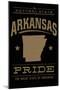 Arkansas State Pride - Gold on Black-Lantern Press-Mounted Art Print