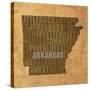 Arkansas State Words-David Bowman-Stretched Canvas