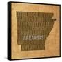 Arkansas State Words-David Bowman-Framed Stretched Canvas