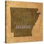 Arkansas State Words-David Bowman-Stretched Canvas