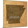 Arkansas State Words-David Bowman-Mounted Giclee Print