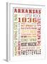 Arkansas - Typography-Lantern Press-Framed Art Print