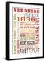 Arkansas - Typography-Lantern Press-Framed Art Print