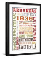 Arkansas - Typography-Lantern Press-Framed Art Print