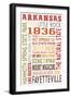 Arkansas - Typography-Lantern Press-Framed Art Print