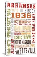 Arkansas - Typography-Lantern Press-Stretched Canvas