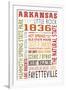 Arkansas - Typography-Lantern Press-Framed Art Print