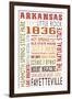 Arkansas - Typography-Lantern Press-Framed Art Print