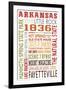 Arkansas - Typography-Lantern Press-Framed Art Print