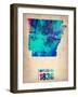 Arkansas Watercolor Map-NaxArt-Framed Art Print