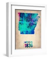 Arkansas Watercolor Map-NaxArt-Framed Art Print