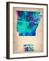 Arkansas Watercolor Map-NaxArt-Framed Art Print