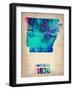 Arkansas Watercolor Map-NaxArt-Framed Art Print