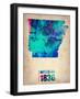 Arkansas Watercolor Map-NaxArt-Framed Art Print