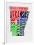 Arkansas Watercolor Word Cloud-NaxArt-Framed Art Print