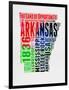 Arkansas Watercolor Word Cloud-NaxArt-Framed Art Print