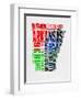 Arkansas Watercolor Word Cloud-NaxArt-Framed Art Print