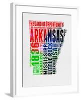 Arkansas Watercolor Word Cloud-NaxArt-Framed Art Print