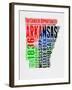 Arkansas Watercolor Word Cloud-NaxArt-Framed Art Print