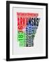 Arkansas Watercolor Word Cloud-NaxArt-Framed Art Print