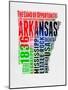 Arkansas Watercolor Word Cloud-NaxArt-Mounted Art Print