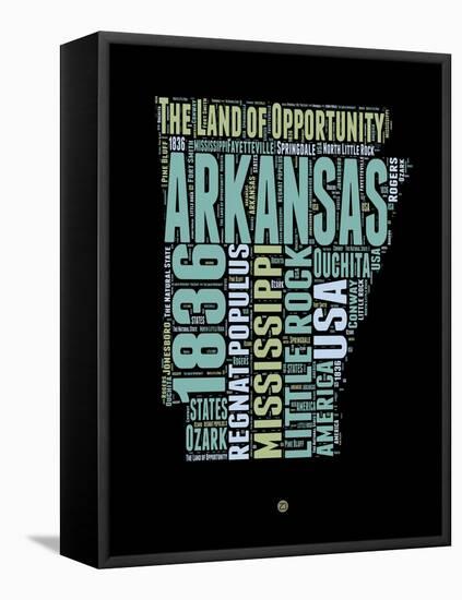 Arkansas Word Cloud 1-NaxArt-Framed Stretched Canvas