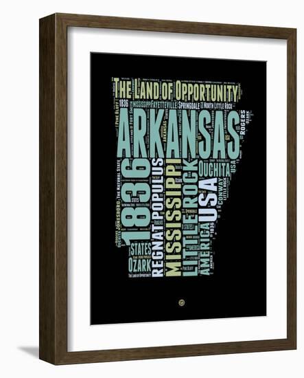 Arkansas Word Cloud 1-NaxArt-Framed Art Print