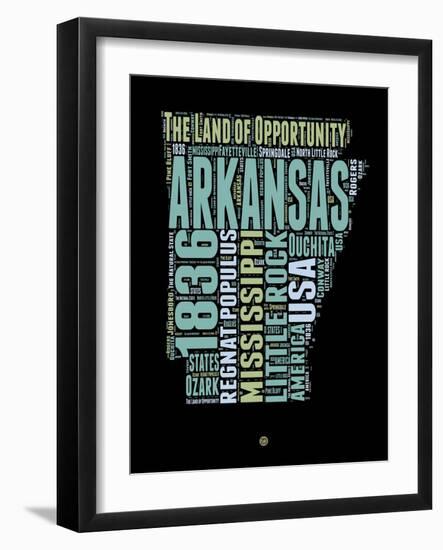 Arkansas Word Cloud 1-NaxArt-Framed Art Print