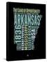 Arkansas Word Cloud 1-NaxArt-Framed Stretched Canvas