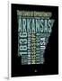 Arkansas Word Cloud 1-NaxArt-Framed Art Print