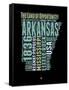 Arkansas Word Cloud 1-NaxArt-Framed Stretched Canvas