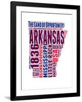 Arkansas Word Cloud Map-NaxArt-Framed Art Print