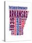 Arkansas Word Cloud Map-NaxArt-Stretched Canvas