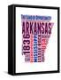 Arkansas Word Cloud Map-NaxArt-Framed Stretched Canvas