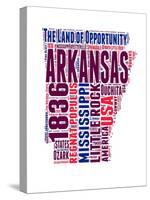 Arkansas Word Cloud Map-NaxArt-Stretched Canvas