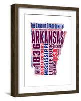 Arkansas Word Cloud Map-NaxArt-Framed Art Print