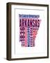 Arkansas Word Cloud Map-NaxArt-Framed Art Print