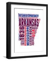 Arkansas Word Cloud Map-NaxArt-Framed Art Print