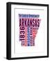 Arkansas Word Cloud Map-NaxArt-Framed Art Print