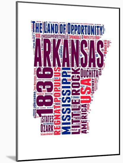 Arkansas Word Cloud Map-NaxArt-Mounted Art Print