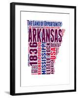 Arkansas Word Cloud Map-NaxArt-Framed Art Print