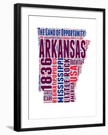 Arkansas Word Cloud Map-NaxArt-Framed Art Print