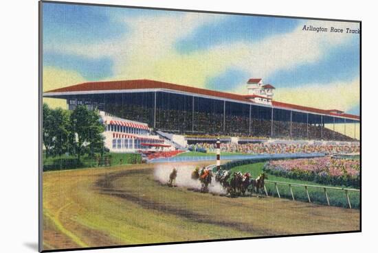 Arlington Heights, Illinois - Horse Race at Arlington Race Track-Lantern Press-Mounted Art Print