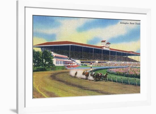 Arlington Heights, Illinois - Horse Race at Arlington Race Track-Lantern Press-Framed Art Print