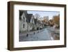 Arlington Row Cotswold Stone Cottages on Frosty Morning, Bibury, Cotswolds-Stuart Black-Framed Photographic Print