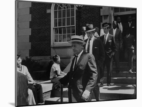 Arlington School Board Members Leaving a Federal Court Re: School Integration-Ed Clark-Mounted Photographic Print