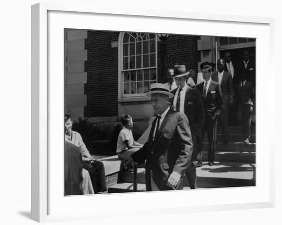 Arlington School Board Members Leaving a Federal Court Re: School Integration-Ed Clark-Framed Photographic Print