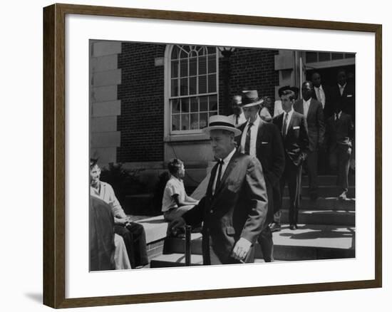 Arlington School Board Members Leaving a Federal Court Re: School Integration-Ed Clark-Framed Photographic Print