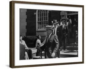 Arlington School Board Members Leaving a Federal Court Re: School Integration-Ed Clark-Framed Photographic Print